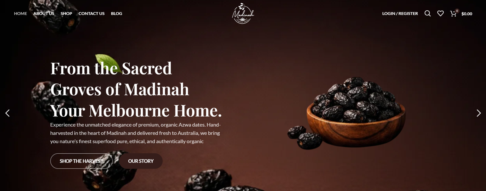 Madinah Organic Dates: from Shopify to WooCommerce in 7 days, with PayPal, Stripe, and CouriersPlease integration